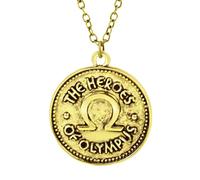PRINCESS CUTENESS STORE Ivlivs Coin Heroes Of Olympus - Collar con colgante de semidiós dorado envejecido Annabeth Chase