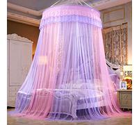 Princess Dome Mosquitera con dosel de cama de color de doble costura con luz LED, carpa de cama colgante para camas individuales a tamaño king, ideal para dormitorio decorativo-B