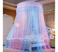 Princess Dome Mosquitera con dosel de cama de color de doble costura con luz LED, carpa de cama colgante para camas individuales a tamaño king, ideal para dormitorio decorativo-C