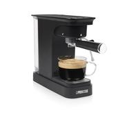 Princess Espresso Machine, Bomba de 20 Bar, Depósito de Agua de 0,8 l, Para Café Molido y Cápsulas ESE, Diseño Compacto, Negro, 01.249421.01.001