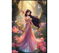 Princess, Flowers and Butterflies Writing Journal/Notebook/Diary for girls, 80 Lined Pages (6inx9in) - Hardcover