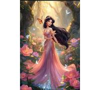 Princess, Flowers and Butterflies Writing Journal/Notebook/Diary for girls, 80 Lined Pages (6inx9in) - Softcover