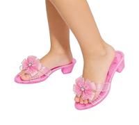 Princess Heels, Children's Play Crystal Shoes, Elegant Bow Embellishment, Comfortable Role-Play Footwear, Dress-Up Collection Item, Toy Accessories, Small Child Size for Party Pretend Play