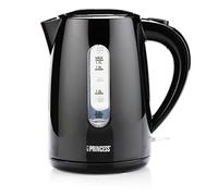 Princess Hervidor de agua, 1,7 L, 2200 W, Base de 360°, Apagado Automático | Carcasa plástica negra, Controlador Strix, Resistencia oculta, Boquilla con filtro, Recogecables, 01.236017.01.001