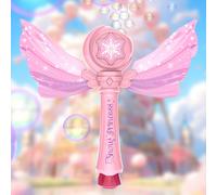 Princess Magic Bubble Wand, Bubble Wands for Kids Girls, LED Light & Music Bubble Machine, Outdoor Party Birthday Toys for Toddlers Gift