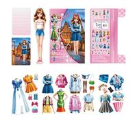 Princess Magnetic Dress Up Book - Activities Magnet Paper, Dolls Educational Learning Toy | For Girls, Creative Fashion Matching Play Set Use, Magnetic Dress Up Dolls, Learning Toys