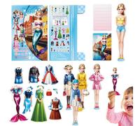 Princess Magnetic Dress Up Book - Activities Magnet Paper, Dolls Educational Learning Toy | For Girls, Creative Fashion Matching Play Set Use, Magnetic Dress Up Dolls, Learning Toys