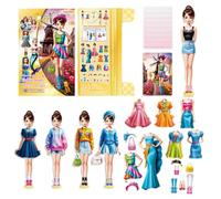 Princess Magnetic Dress Up Book - Activities Magnet Paper, Dolls Educational Learning Toy | For Girls, Creative Fashion Matching Play Set Use, Magnetic Dress Up Dolls, Learning Toys