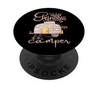 Princess of Camper VR Van Camping Girl PopSockets PopGrip Adhesivo
