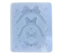Princess On The Run - Molde de silicona epoxi con forma de estrella y lazo, llavero con colgante para San Valentín, moldes de silicona para llavero de resina epoxi