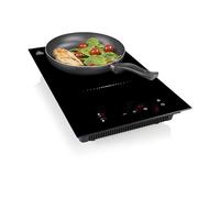 Princess Placa de inducción doble, empotrable o de sobremesa, 3300 W, control táctil LCD, temporizador, apagado automático, protección contra sobrecalentamiento, fácil limpieza, 303015