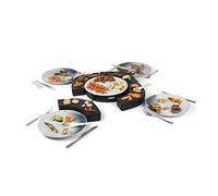 Princess Plancha Dinner4All, 4 x 30 x 10 cm, 4 x 250 W, 4 Personas | Fuente de servir de barro, Revestimiento antiadherente, Pies antideslizantes, Espátulas de madera, 01.103070.01.001