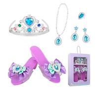 Princess Pretend Jewelry Toy - 5 Piece Role Play Supplies | Princess Dress Up Shoes Set for Playtime, Birthday, Halloween, Holiday, Recital, School Event, Kids Party, Dress-Up Fun