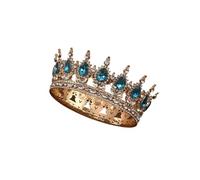Princess Queen Crown Full Round Crystal King Tiaras Bridal Wedding Hair Accessoriesedding Tiara para Fiesta de Cumpleaños(Color 09)