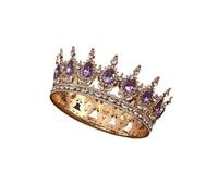 Princess Queen Crown Full Round Crystal King Tiaras Bridal Wedding Hair Accessoriesedding Tiara para Fiesta de Cumpleaños(Color 10)