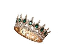 Princess Queen Crown Full Round Crystal King Tiaras Bridal Wedding Hair Accessoriesedding Tiara para Fiesta de Cumpleaños(Color 02)