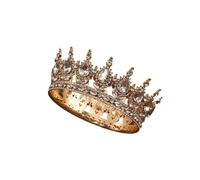 Princess Queen Crown Full Round Crystal King Tiaras Bridal Wedding Hair Accessoriesedding Tiara para Fiesta de Cumpleaños(Color 12)