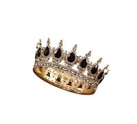 Princess Queen Crown Full Round Crystal King Tiaras Bridal Wedding Hair Accessoriesedding Tiara para Fiesta de Cumpleaños(Color 06)
