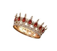 Princess Queen Crown Full Round Crystal King Tiaras Bridal Wedding Hair Accessoriesedding Tiara para Fiesta de Cumpleaños(Color 05)