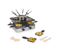 Princess Raclette y Fondue 5 en 1, 8 Personas, Termostatos Independientes, Olla de 1,3 L, Revestimiento Cerámico PFAS-Free, Piezas Extraíbles, 1800 W, 162670