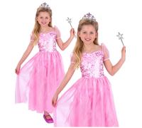 Princess Rosa Disfraz Niña Good Bruja Cuento de Hadas Disfraz Edad 4-12