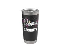 Princess Security - Girl Dad Protector Men's Father Black Vaso térmico de acero inoxidable de doble pared