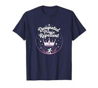 Princess Security: Humor Repelente de príncipe designado Camiseta, Hombre, Azul Marino, L
