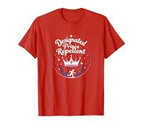 Princess Security: Humor Repelente de príncipe designado Camiseta, Hombre, Rojo, L
