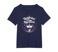 Princess Security: Humor Repelente de príncipe designado Camiseta, Mujer Tallas Grandes, Azul Marino, 1XL Grande