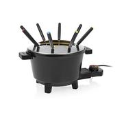Princess Set de Fondue Negro, Capacidad 1,5L, Termostato Ajustable, Recubrimiento Cerámico, 8 Tenedores Inox, Asas Frías, 800W, Base Antideslizante, 01.173110.01.001