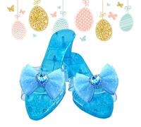 Princess Shoes, Crystal High Heels, Cosplay Dress-Up Footwear, Pretend Play Disfraz Accessory, Sparkly Fairy Tale Design, For, Masquerade fiestas, Carnival, School Character Day Events, 80g Pink Blue