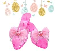 Princess Shoes, Crystal High Heels, Cosplay Dress-Up Footwear, Pretend Play Disfraz Accessory, Sparkly Fairy Tale Design, For, Masquerade fiestas, Carnival, School Character Day Events, 80g Pink Blue