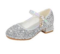 Princess Shoes for Girls Glitter High Heels Dress Mary Jane Shoes Kids Pink Sparkly Sequin Party Sandals Children Crystal Pumps for Wedding Birthday Non Slip Slippers