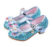 Princess Shoes for Girls Sparkly High Heels Dress Sandals Kids Glitter Bow Ballet Jazz Shoes Children Sequin Crystal Mary Jane Shoe Party Wedding Birthday Prom Pumps