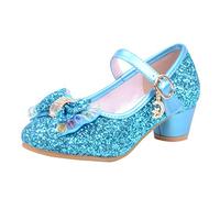 Princess Shoes Girls Glitter High Heels Jazz Ballet Dance Shoes Kids Sparkly Sequin Mary Jane Shoe Children Bowkont Dress Sandals Toddler Casual Crystal Party Pumps