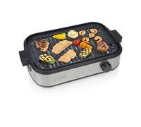 Princess Table Chef Purify Parrilla de Mesa, Barbacoa sin Humo con Sistema de Filtro de Aire, Termostato Regulable, Recubrimiento Ceramico sin PFAS, Superficie de 35 x 21 cm, 103215