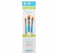 Princeton Pinceles SelectArtiste – Multi-técnica sintéticos biselado sombreador, mango corto, 3 uds