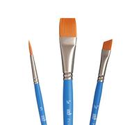 PRINCETON ARTIST BRUSH CO. PRINCETON SelectArtiste, Pinceles para multi-técnica de bellas artes, Sintético, Combinados, Mango Corto, Bolsa de plásico, 3 unidades