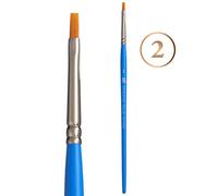 Princeton Artist Brush Princeton Select Sintético Mango Corto Sombreador Plano Nº 2, Azul, Flat Shader 2