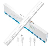 PRINCEWAY Lampara LED Regulable para Luce Cocina bajo Mueble, 12W 1080Lm Longitud 610MM Lampara Aplique de Pared LED con Interruptor, Cable de Alimentación y Enchufe, 5 Temperatura de Color