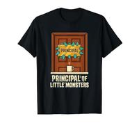 Principal of Little Monsters Maestro Humor Monstruo Halloween Camiseta gráfica económica, Hombre, Negro, L