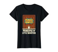 Principal of Little Monsters Maestro Humor Monstruo Halloween Camiseta gráfica económica, Mujer, Negro, S