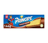 Príncipe Barqui-Choco Galletas Barquillo Rellenas de Finas Capas de Chocolate 145g