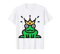 Príncipe de la realeza Rana coronada Camiseta gráfica económica, Hombre, Blanco, S