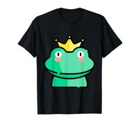 Príncipe de la realeza Rana coronada Camiseta gráfica económica, Hombre, Negro, M