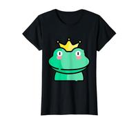 Príncipe de la realeza Rana coronada Camiseta gráfica económica, Mujer, Negro, S