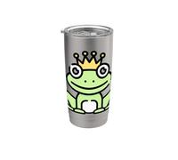 Príncipe de la realeza rana coronada Vaso térmico de acero inoxidable de doble pared