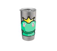 Príncipe de la realeza rana coronada Vaso térmico de acero inoxidable de doble pared