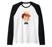 Príncipe encantador con corona para un toque real Camiseta Manga Raglan
