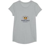 Príncipe Encantador Hadas Material Corona Magia Camiseta, Niñas, Gris Jaspeado, Pequeña